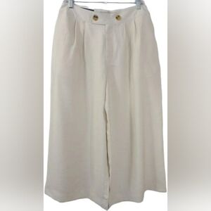 Who What Wear Cream Wide-Leg Pants